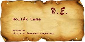 Wollák Emma névjegykártya
